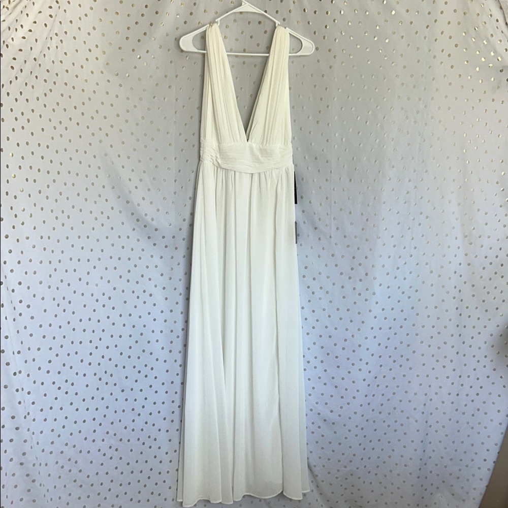 Lulu's Elegant White Maxi Dress